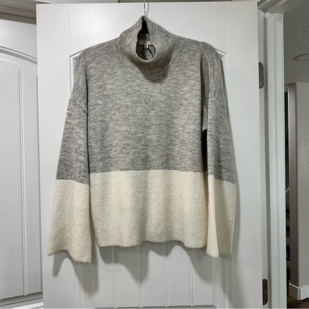 Gray and Cream Women's Sweater